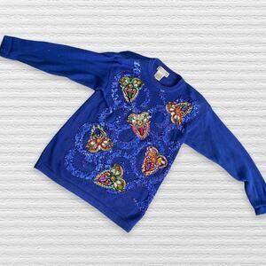 Vintage Embellished 1980s Western Connection Sweater size M